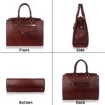 Genuine Crocodile Embossed Leather Satchel Tote Handbag for Women, Spacious Structured Shoulder Carryall Bag with Top Handles, Office, Work, Shopping & Travel, Size 13 x 10 x 5 Inch - Image 6