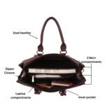 Genuine Crocodile Embossed Leather Satchel Tote Handbag for Women, Spacious Structured Shoulder Carryall Bag with Top Handles, Office, Work, Shopping & Travel, Size 13 x 10 x 5 Inch - Image 8