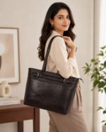 Women's Crocodile Embossed Tote Handbag, Spacious Structured Shoulder Bag with Top Handles, Stylish Carryall Purse for Office, Work, Shopping, Travel & Everyday Use - Image 3