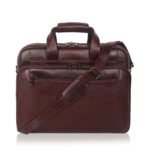 Genuine Leather 16 Inch Laptop Bag for Men, Executive Office & Travel Briefcase Buff Leather,Laptop Storage, Mobile & Pen Pockets, Diary Storage, Adjustable Shoulder Strap, 2-Year Warranty