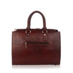 Genuine Crocodile Embossed Leather Satchel Tote Handbag for Women, Spacious Structured Shoulder Carryall Bag with Top Handles, Office, Work, Shopping & Travel, Size 13 x 10 x 5 Inch - Image 2