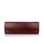Genuine Crocodile Embossed Leather Satchel Tote Handbag for Women, Spacious Structured Shoulder Carryall Bag with Top Handles, Office, Work, Shopping & Travel, Size 13 x 10 x 5 Inch - Image 4