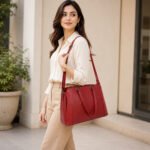 Genuine Leather Satchel Bag for Women, Office & Travel Full-Grain Leather, 16x12x5 Inch, Adjustable Strap, Shoulder Carry, 3 Sections, Inner Pocket, 2-Year Warranty - Image 3