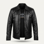 VELVORA Men's Leather Jacket, Classic Biker Style Zip-Up Jacket with Shirt Collar, Full Sleeve Casual Motorcycle Jacket for Everyday Wear, Outdoor Travel & Streetwear